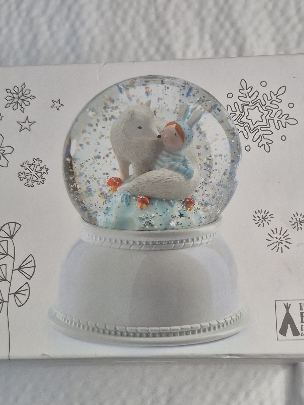 Little Big Room by Djeco Lila et Pupi Polar Bear Night Light Snow Globe 5.5in